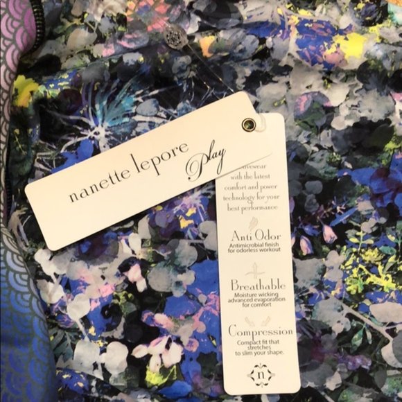 Nanette Lepore Play Plus size 1X 2X Floral Active Yoga Legging Wide Waist Pant - Picture 5 of 7